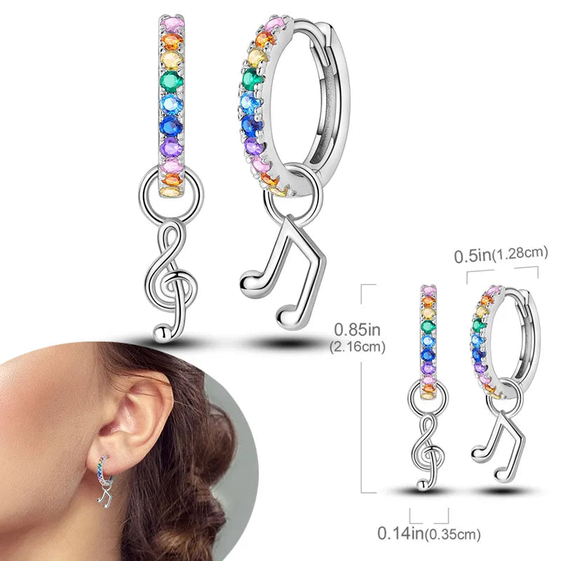 925 Sterling Silver Earrings Hypoallergenic Zircon Hoops