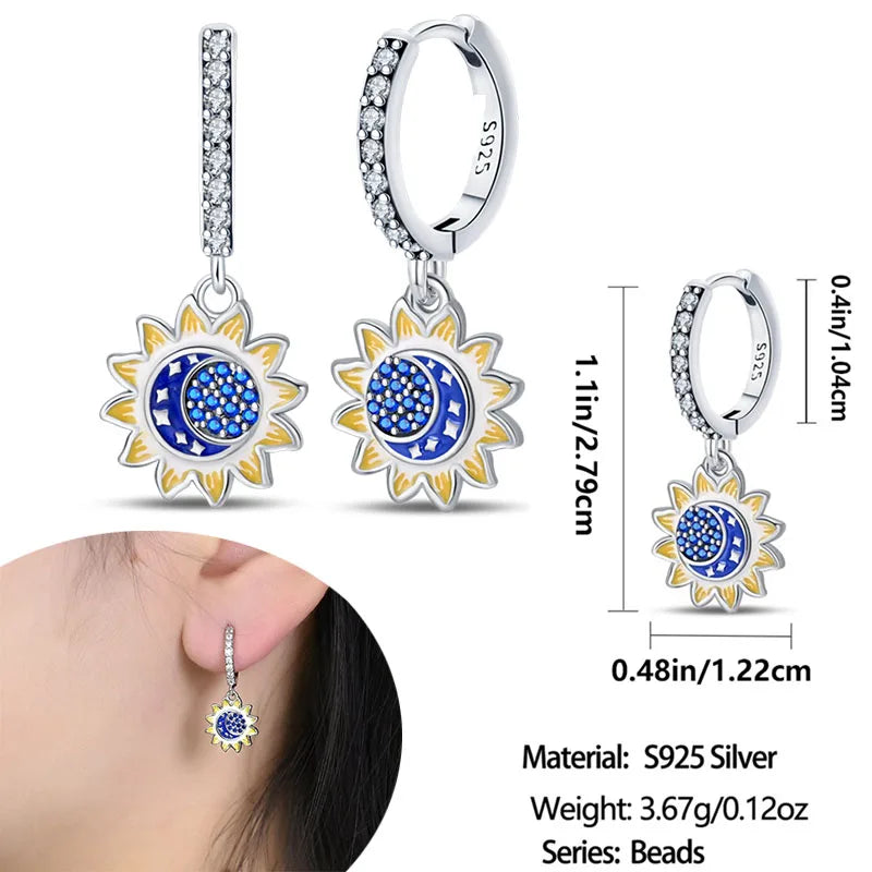 925 Sterling Silver Earrings Hypoallergenic Zircon Hoops