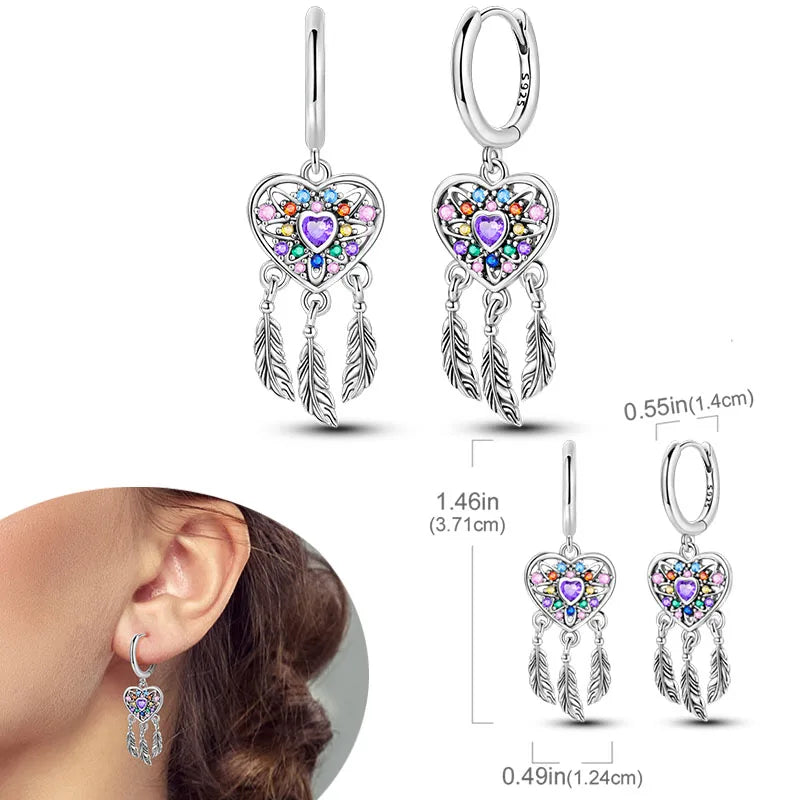 925 Sterling Silver Earrings Hypoallergenic Zircon Hoops