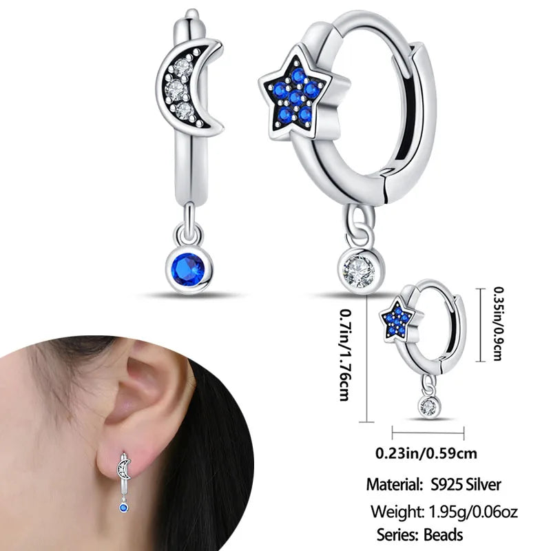 925 Sterling Silver Earrings Hypoallergenic Zircon Hoops