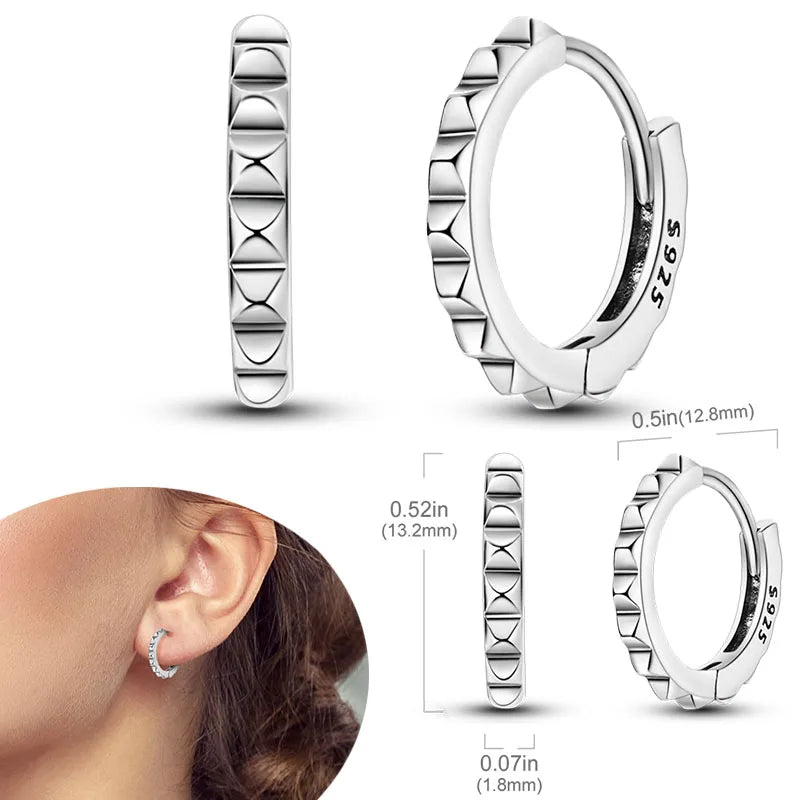 925 Sterling Silver Earrings Hypoallergenic Zircon Hoops