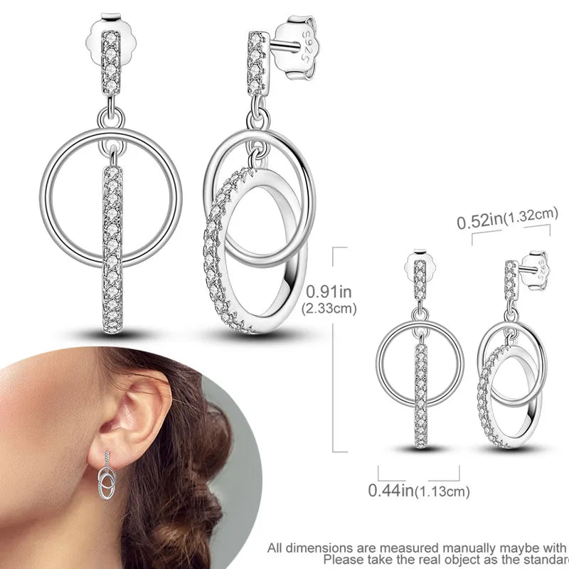 925 Sterling Silver Earrings Hypoallergenic Zircon Hoops