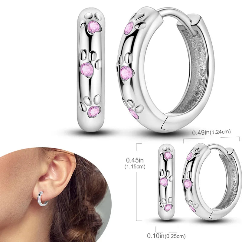 925 Sterling Silver Earrings Hypoallergenic Zircon Hoops