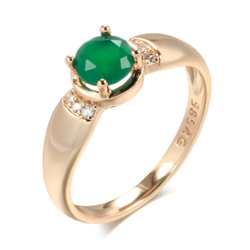 18K Multi Gold Ring for Women Natural 1 Carat Emerald with Diamond