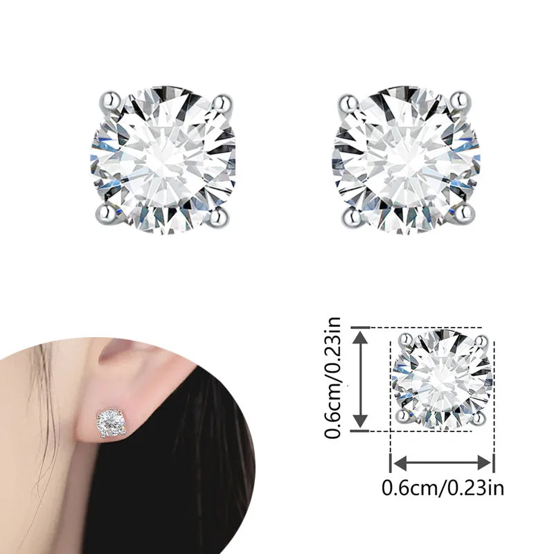 925 Sterling Silver Earrings Hypoallergenic Zircon Hoops