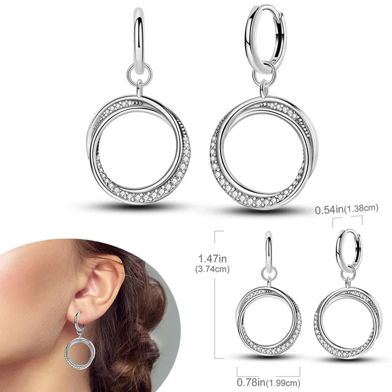 925 Sterling Silver Earrings Hypoallergenic Zircon Hoops