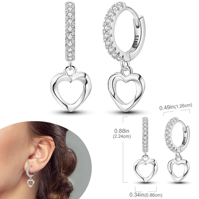 925 Sterling Silver Earrings Hypoallergenic Zircon Hoops