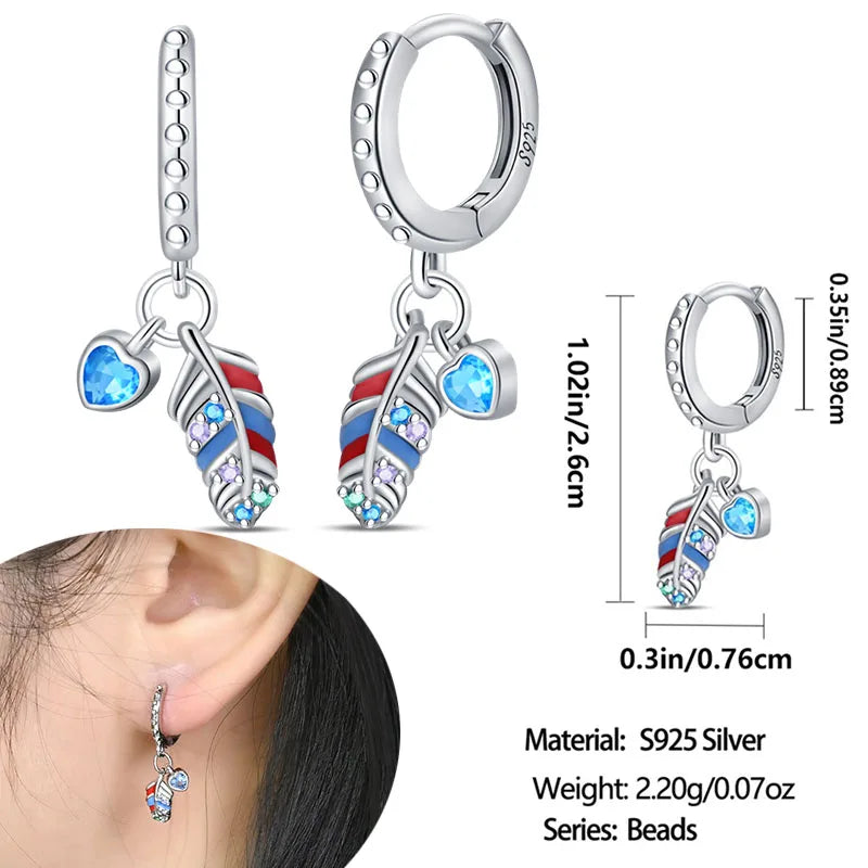 925 Sterling Silver Earrings Hypoallergenic Zircon Hoops